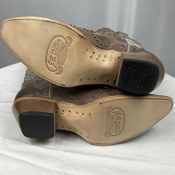 JB Dillon Reserve Boots Snip Toe Studded Distressed Coloring Cowboy NEW … - Picture 10 of 10
